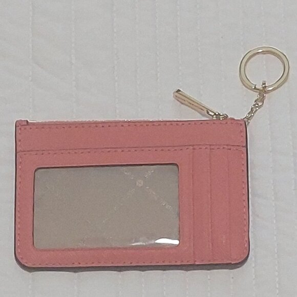 NWOT Michael Kors Orange Small Top Zip Coin Pouch w/ID Keychain Cardholder - Picture 4 of 10